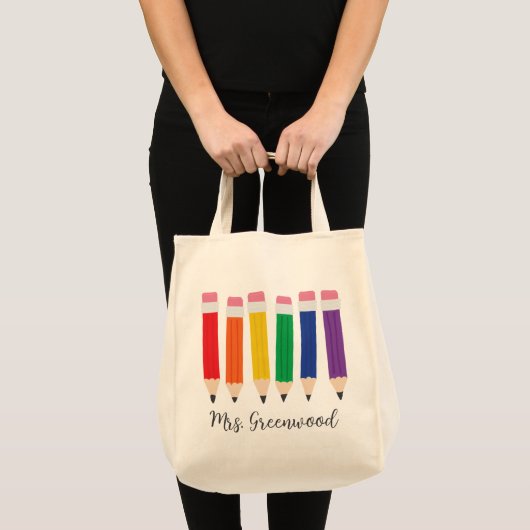 Sac fourre-tout personnalisé des crayons mignons (Devant (produit))