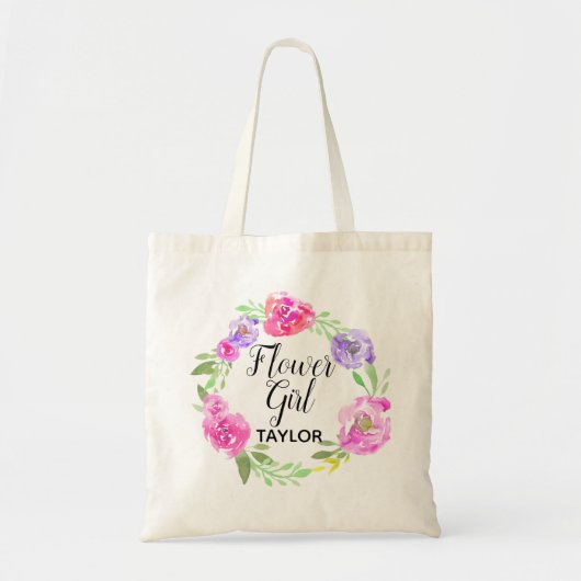 Sac fourre-tout personnalisé Fleur florale fille (Devant)