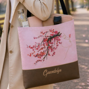 Sac fourre-tout personnalisé Mère aux fleurs de ce