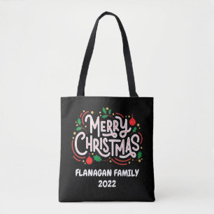 Sac fourre-tout personnalisé, Noël, Nom de famille