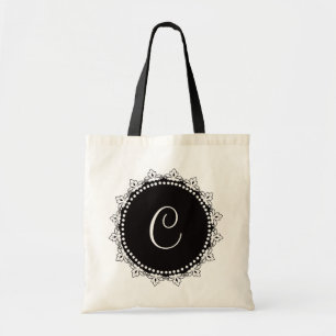 Sac fourre-tout personnalisé par monogramme noir