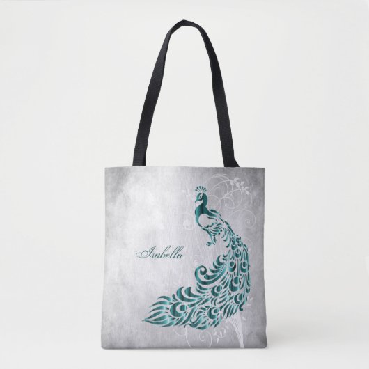Sac fourre-tout personnalisé Peacock turquoise (Devant)