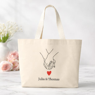 Sac fourre-tout personnalisé pour couple se tenant