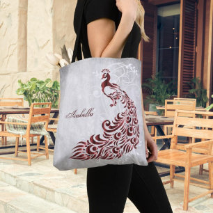 Sac fourre-tout personnalisé Red Peacock