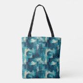 Sac fourre-tout personnalisé Serene Blue Abstrait (Dos)