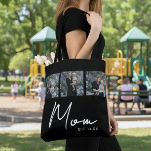 Sac fourre-tout photo de style moderne noir établi