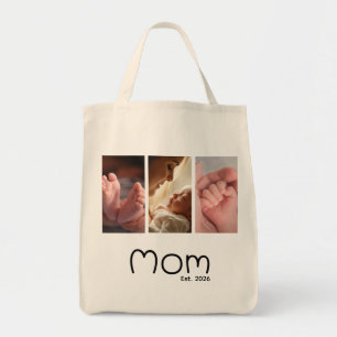 Sac fourre-tout photo Maman établie écriture blanc