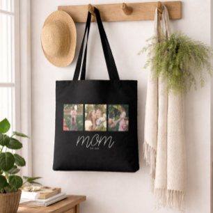Sac fourre-tout photo noir à script établi par mam