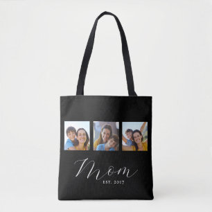 Sac fourre-tout photo noir à script établi par mam