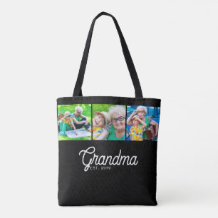 Sac fourre-tout photo noir Grandma Established Scr