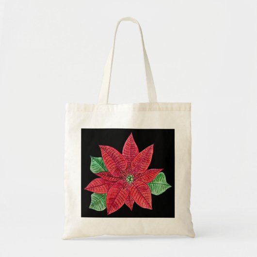 Sac fourre-tout Poinsettia - Noir (Devant)