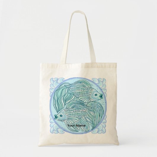 Sac fourre-tout Poisson Koi Bleu (Devant)