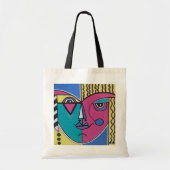 Sac fourre-tout portrait abstrait multicolore (Devant)