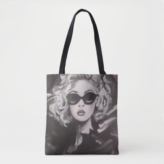 Sac fourre-tout portrait Noir (Devant)