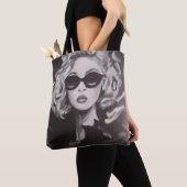 Sac fourre-tout portrait Noir (De près)