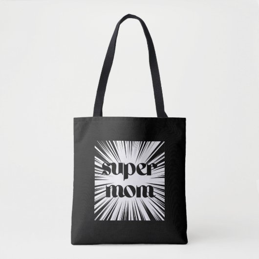 Sac fourre-tout pour Super Moms, noir et blanc (Devant)