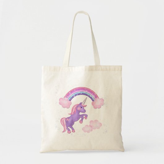 Sac fourre-tout pourpre à licorne (Devant)