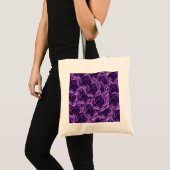Sac fourre - tout pourpre à roses (Devant (produit))