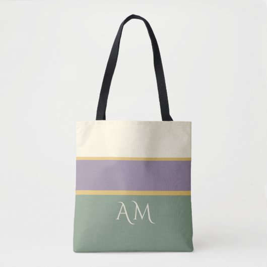 Sac fourre-tout premium rayé avec monogramme perso (Devant)