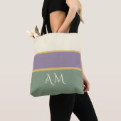 Sac fourre-tout premium rayé avec monogramme perso (De près)