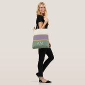 Sac fourre-tout premium rayé avec monogramme perso (Sur le modèle)