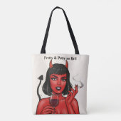 Sac fourre-tout Pretty & Petty as Hell Devil Girl (Dos)