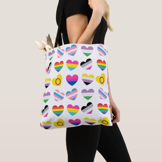 Sac fourre-tout Pride Hearts (De près)