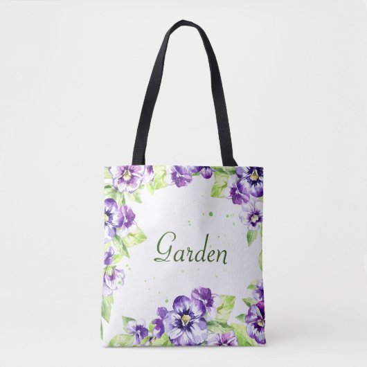 Sac fourre-tout Purple Pansy (Devant)