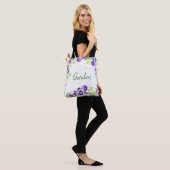 Sac fourre-tout Purple Pansy (Sur le modèle)