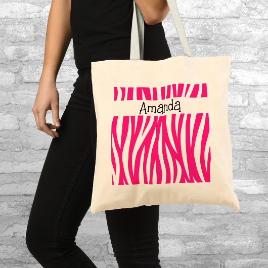 Sac fourre-tout rayé animal rose