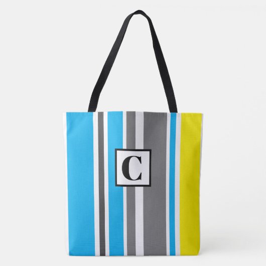 Sac fourre-tout rayé monogrammé (Devant)