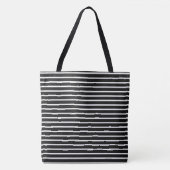 Sac fourre-tout rayé noir et blanc (Devant)