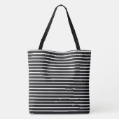 Sac fourre-tout rayé noir et blanc (Dos)