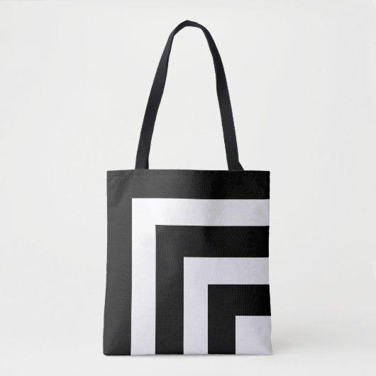 Sac fourre-tout rayé noir et blanc moderne (Devant)