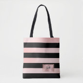 Sac fourre-tout rayé or rose chic (Devant)
