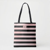 Sac fourre-tout rayé or rose chic (Devant)
