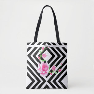 Sac fourre-tout rayé stylé Rose rose