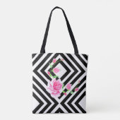 Sac fourre-tout rayé stylé | Rose rose (Dos)