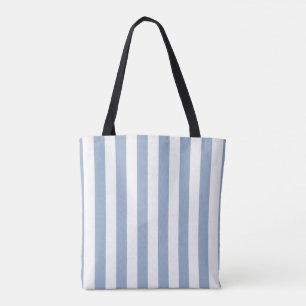 Sac fourre-tout, rayure bleue et blanche verticale