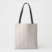 Sac fourre-tout, rayure verticale beige et blanc (Devant)