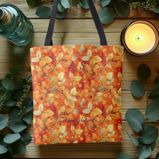 Sac fourre-tout Récolte dorée avec feuilles d'auto