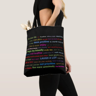 Sac fourre-tout Résolutions colorées Citations Sac