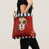 Sac fourre-tout réutilisable à rayure de calavera (De près)