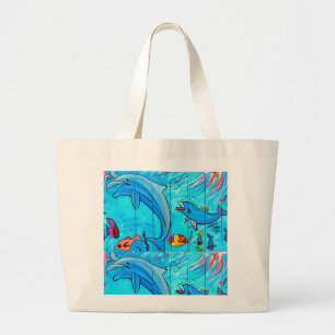 sac fourre-tout riant à éléphant de dauphins
