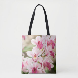 Sac fourre-tout rose à orchidée réutilisable