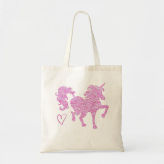 Sac fourre-tout rose à silhouette de licorne de