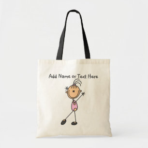 Sac fourre-tout rose customisé à gymnaste de