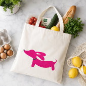 Sac fourre-tout rose Dachshund
