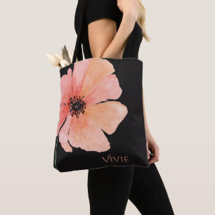 Sac fourre-tout rose de corail à coutume de pavot