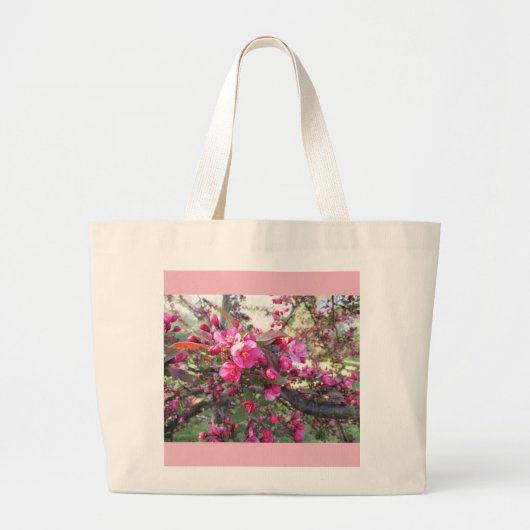 Sac fourre-tout rose de floraison (Devant)